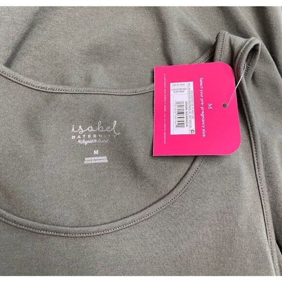 Isabel Maternity Dress Women's MEDIUM Green Sleeveless Stretchy Scoop-Neck NEW - Picture 10 of 13